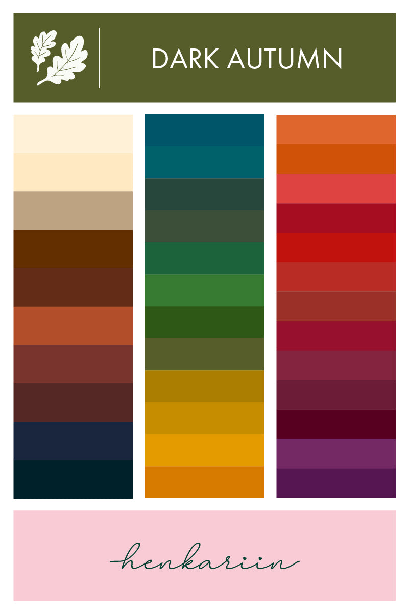 Henkariin Dark Autumn -väripaletti