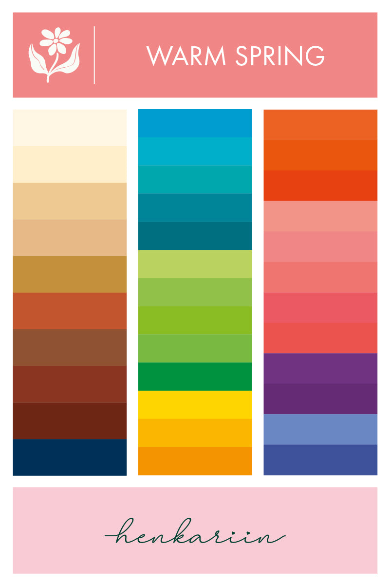 Henkariin Warm Spring -väripaletti