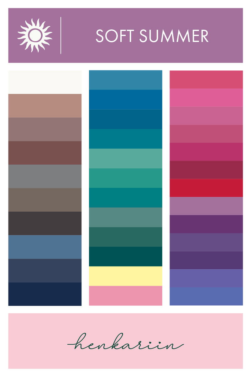 Henkariin Soft Summer -väripaletti
