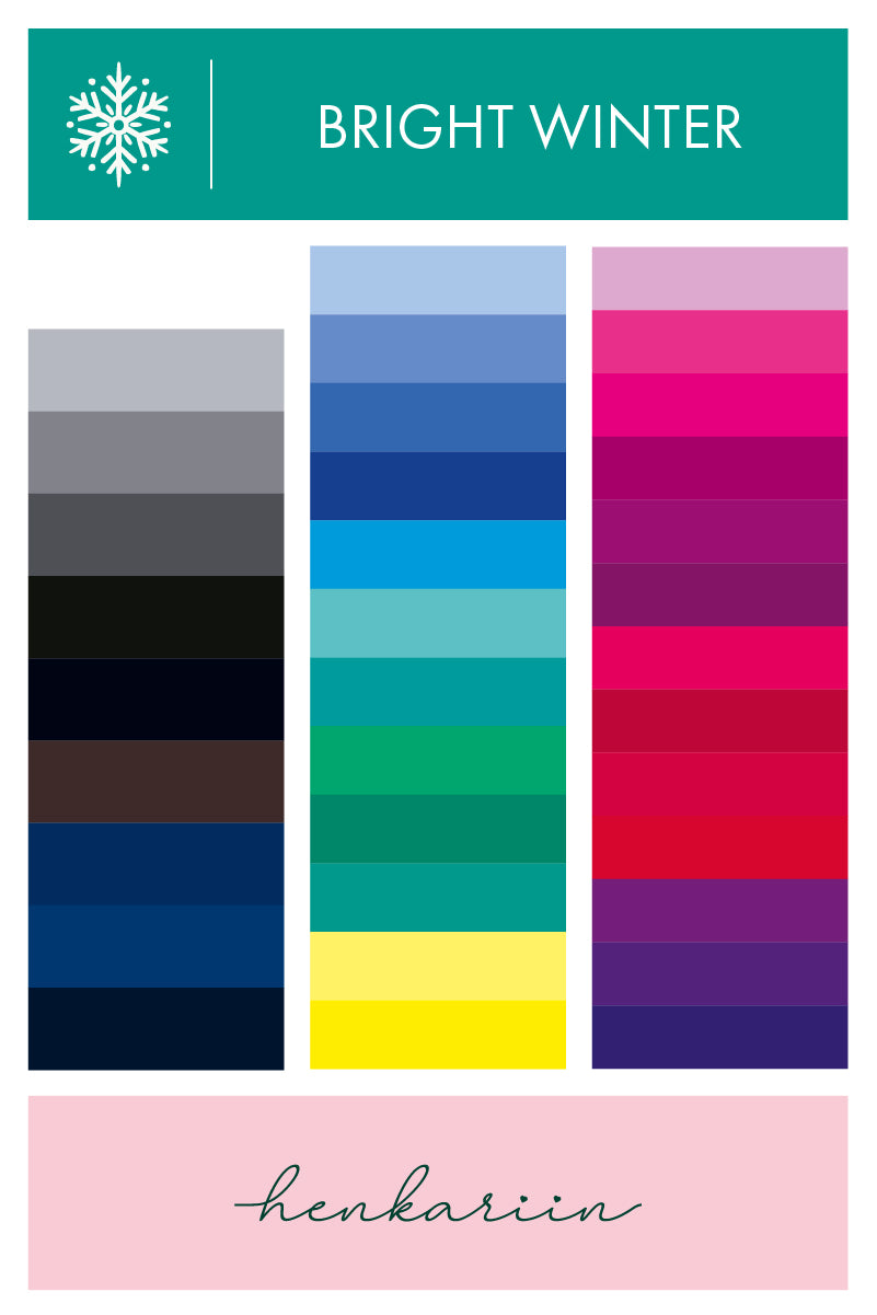 Henkariin Bright Winter -väripaletti