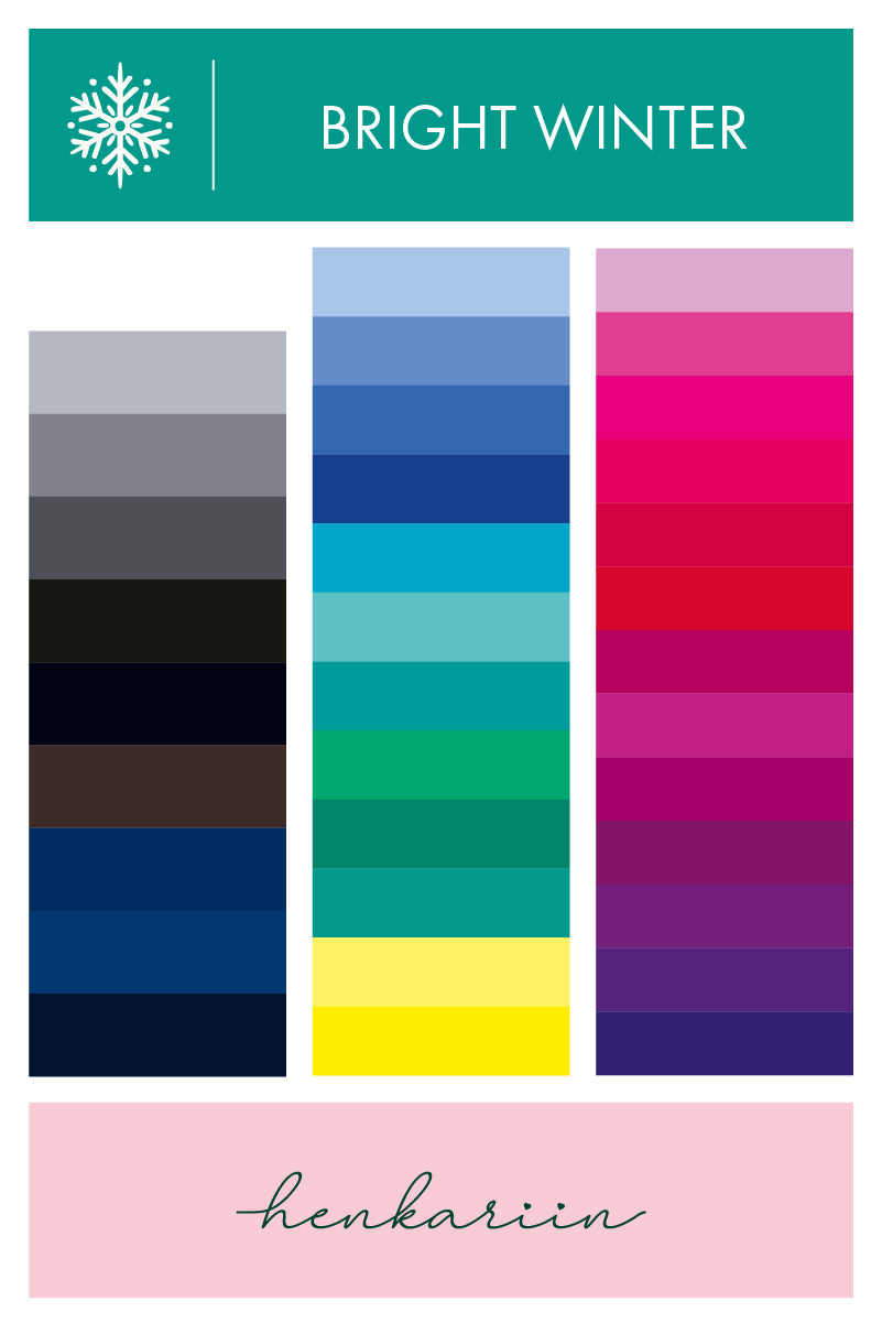 Henkariin Bright Winter -väripaletti